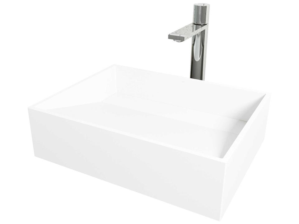 Starr Rectangular MatteStone Vessel Bathroom Sink Set with Gotham Faucet in Chrome