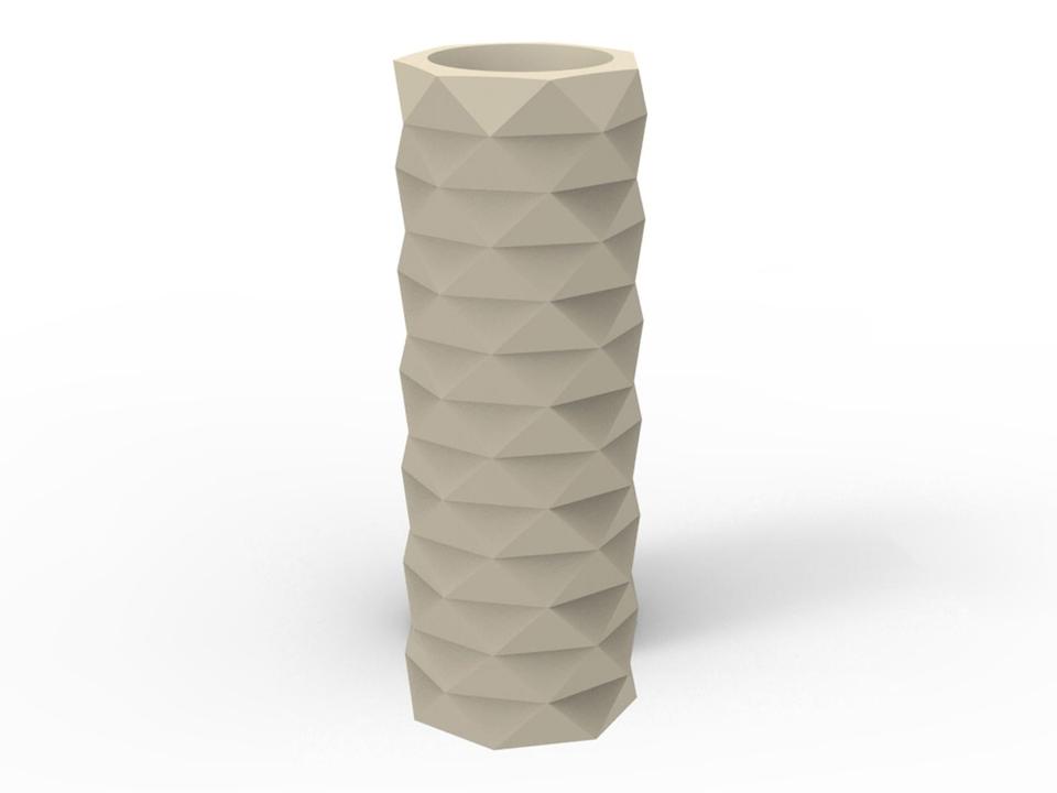 Marquis 33 Inch High Planter in Ecru Matte Rotational Molded Polyethylene by Jmferrero