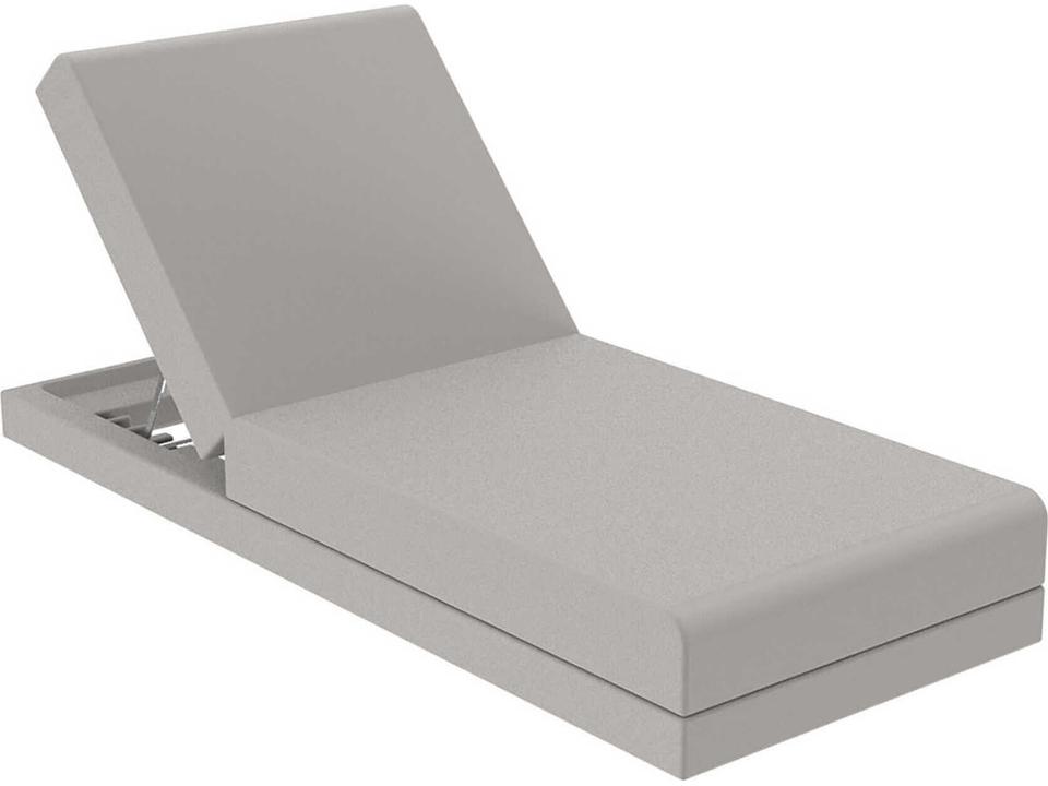 Pixel Outdoor Chaise Lounge in Matte Ecru with Folding Backrest