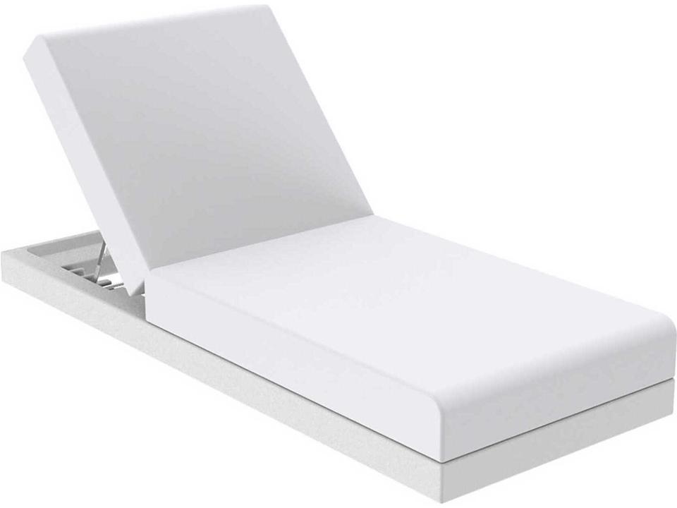 Pixel Outdoor Chaise Lounge in Matte White with Folding Backrest