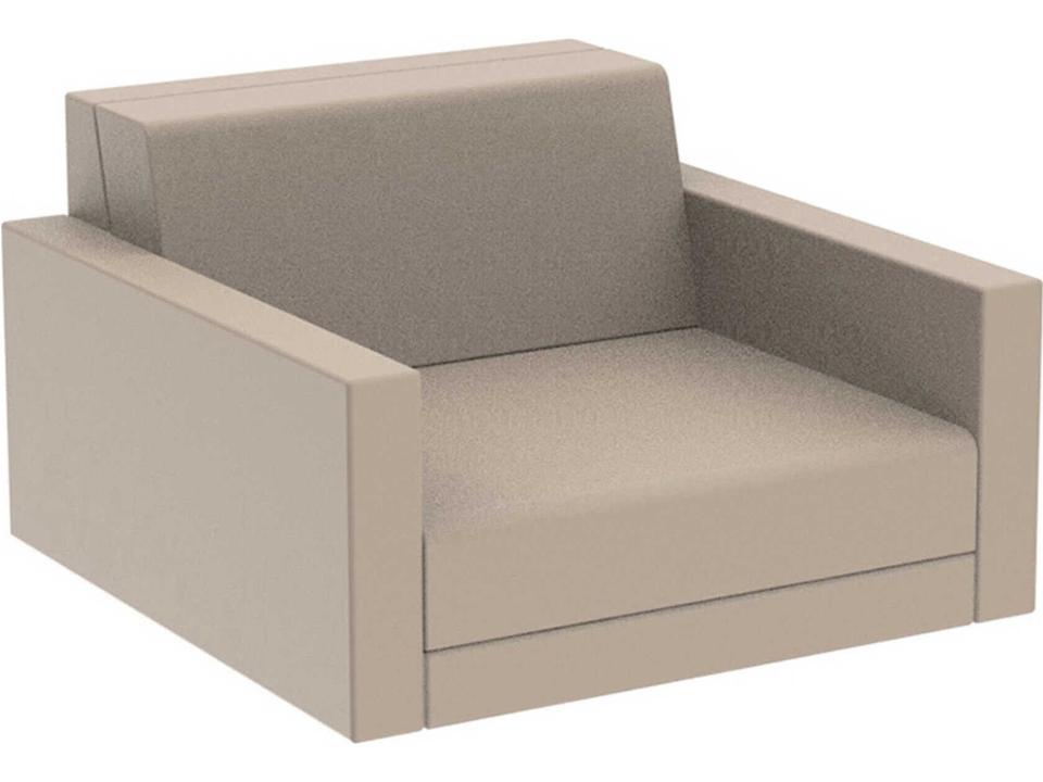 Pixel Outdoor Lounge Chair in Matte Creme by Ramon Esteve