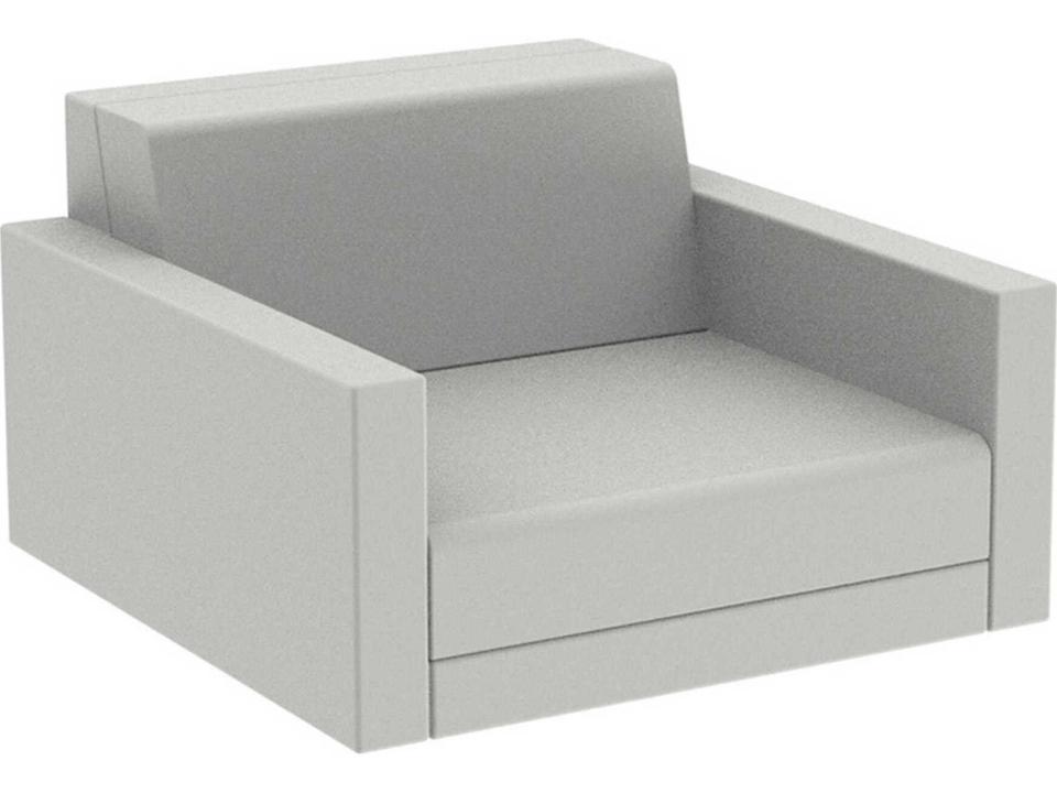 Pixel Ecru Lounge Chair in Recyclable Resin by Ramon Esteve