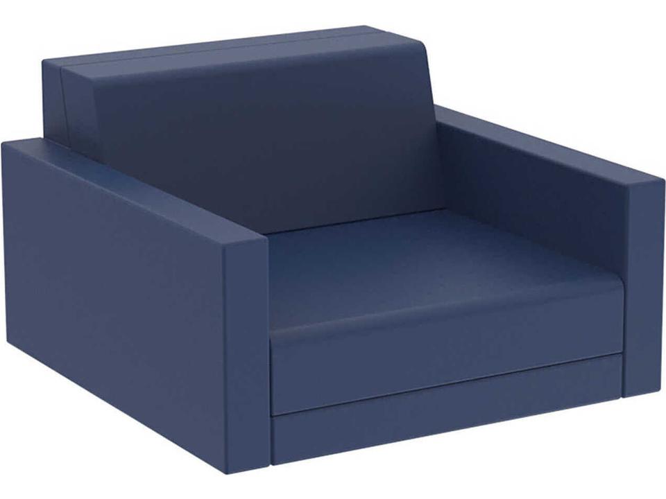 Pixel Outdoor Lounge Chair in Notte Blue by Ramon Esteve