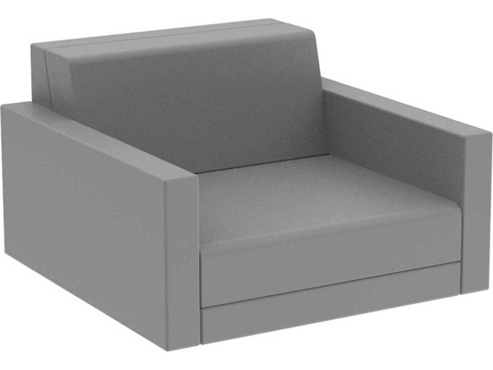 Pixel Outdoor Lounge Chair in Matte Steel and Acrylic