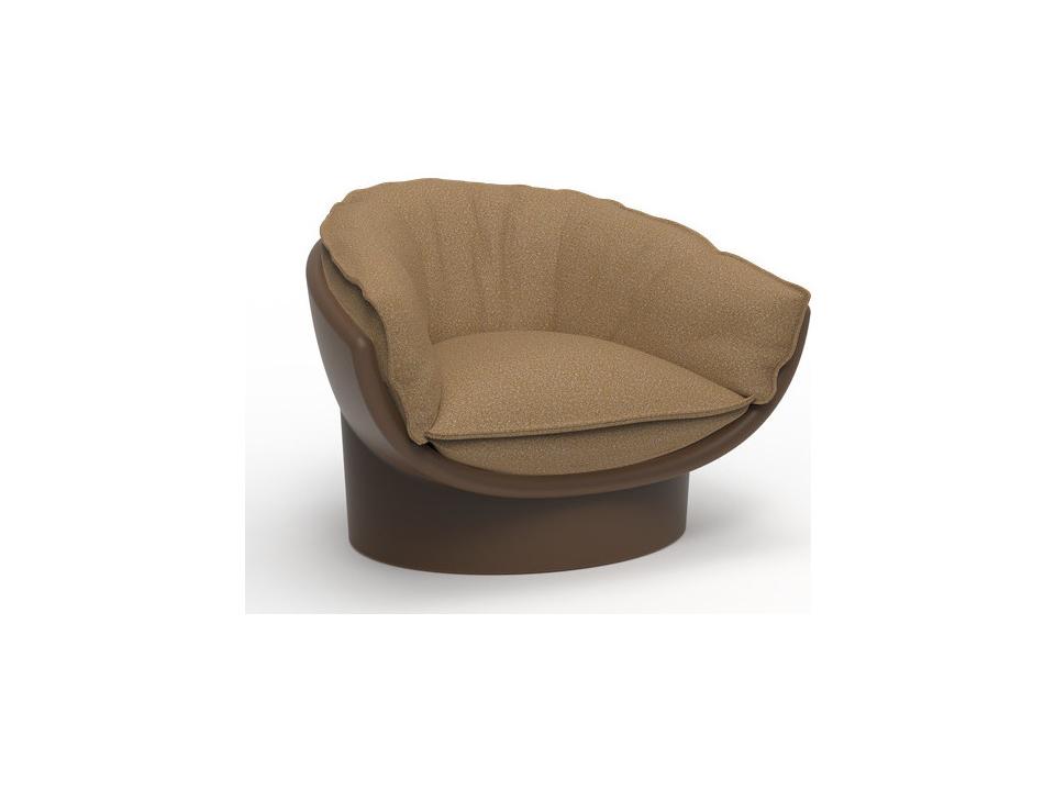 Luna Lounge Chair in Camel Polyethylene with Suances Fabric by Ramón Esteve