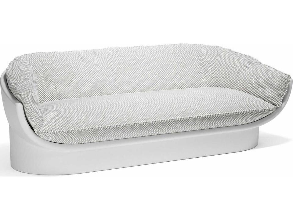 Luna 3-Seat Outdoor Sofa in Getaria Iceberg with Rotational-Molded Polyethylene Frame