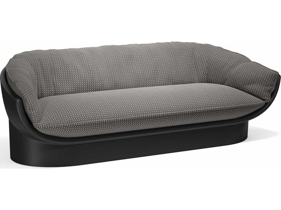 Luna 3-Seat Outdoor Sofa in Black Getaria Moon Upholstery by Ramón Esteve
