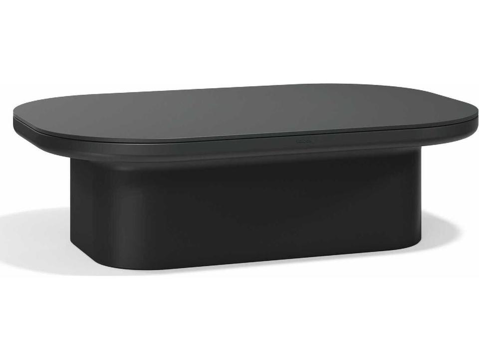 Luna Rectangle Coffee Table with Storage in Black Polyethylene by Ramón Esteve