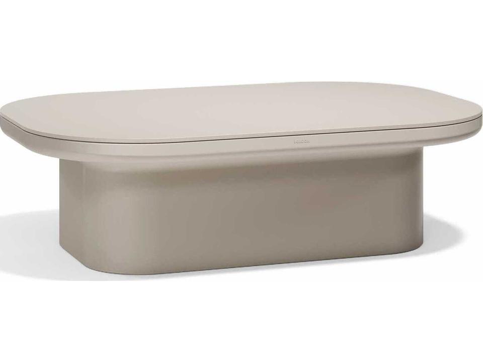 Luna Outdoor Coffee Table With Storage in Ecru Polyethylene by Ramón Esteve