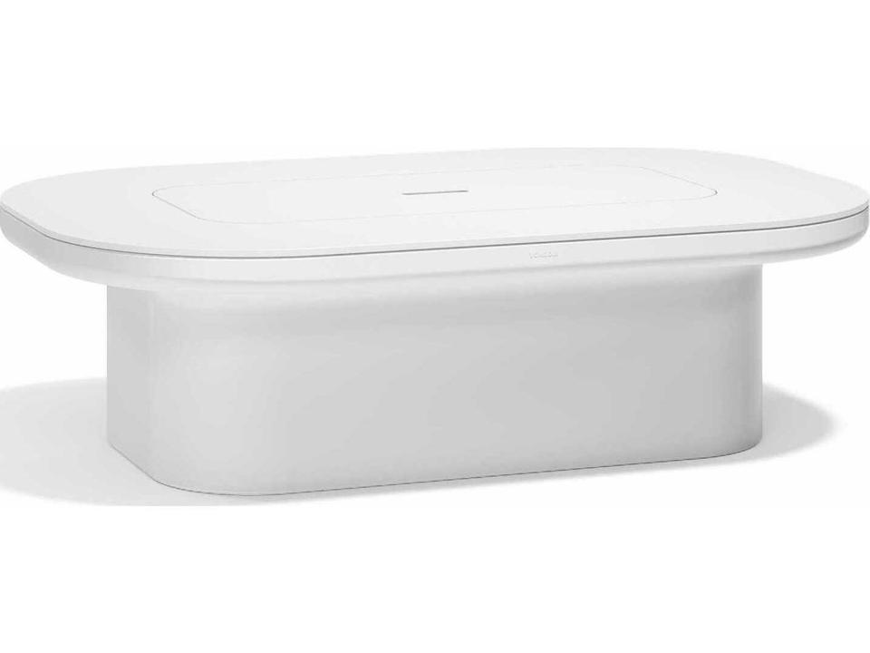 Luna Rectangle Coffee Table in White Polyethylene by Ramón Esteve
