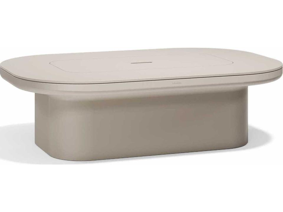 Luna Oval Coffee Table in Ecru Polyethylene by Ramon Esteve