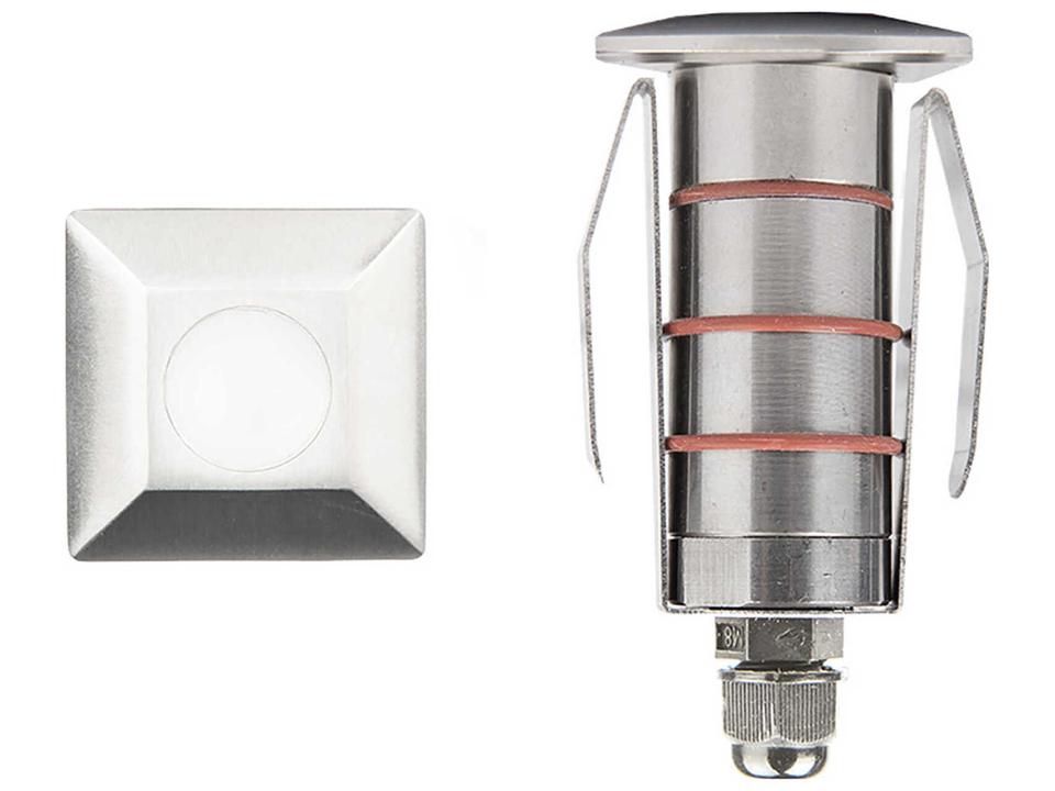 1-Inch LED Square Inground Indicator Light Marine Grade Stainless Steel