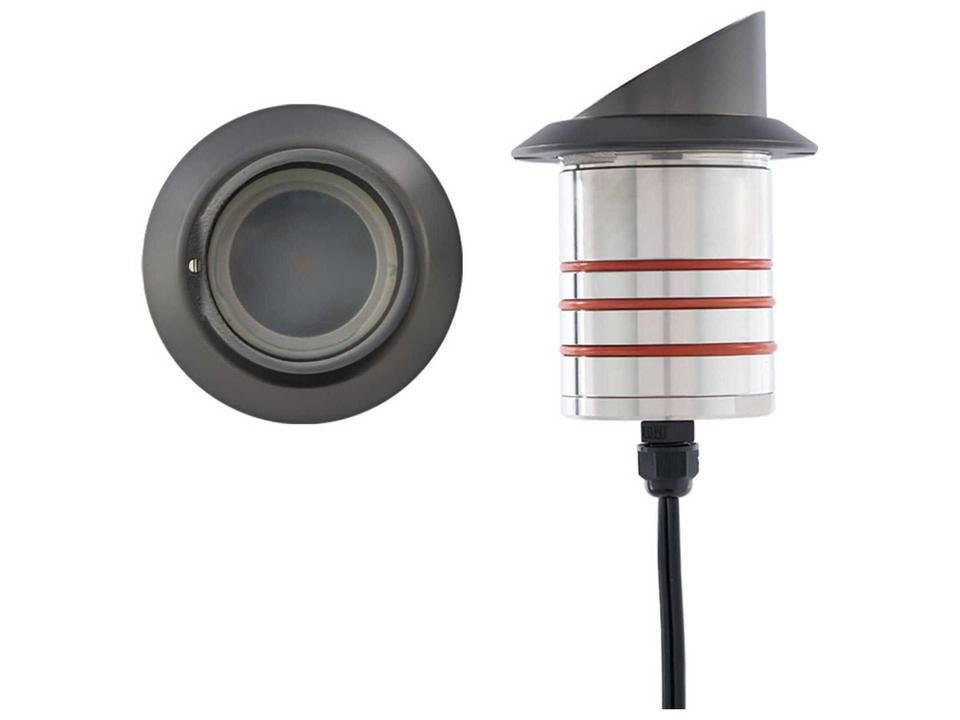 Tyler LED Round Shroud Inground Pathway Light in Bronzed Stainless Steel