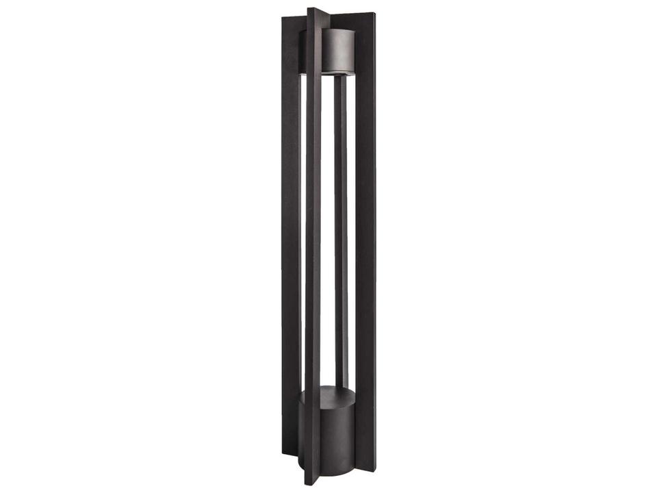 Chamber LED Bollard Light in Black on Aluminum