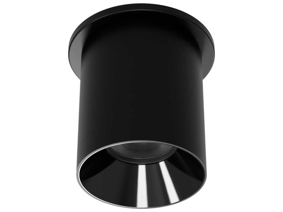 Zoron LED Round Flush Mount in Black Die-Cast Aluminum