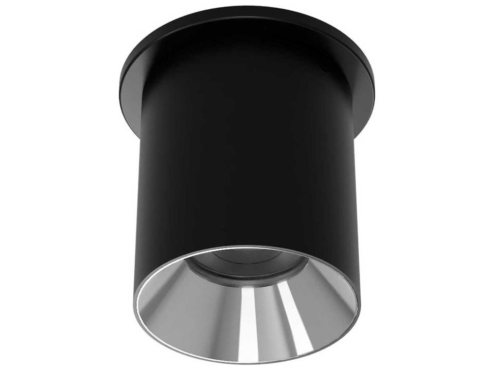 Zoron LED Round Flush Mount in Black and Chrome with Selectable CCT