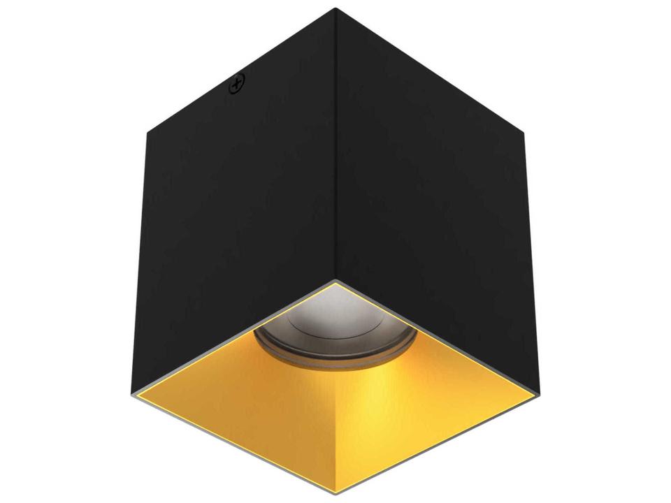 Zoron Square LED Flush Mount in Black and Gold