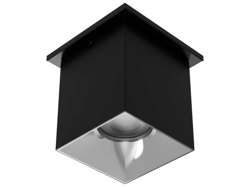Zoron LED Square Flush Mount in Black and Chrome