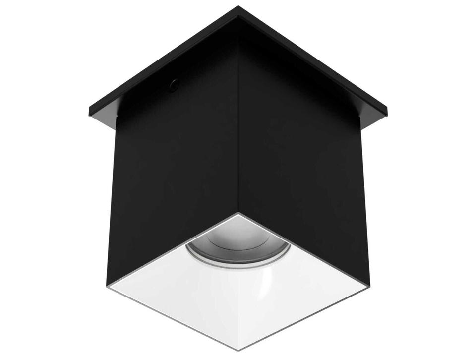 Zoron LED Flush Mount in Black with White Lens