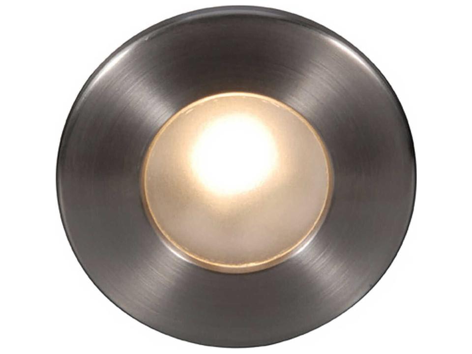 Round LED Step And Wall Light in Brushed Nickel