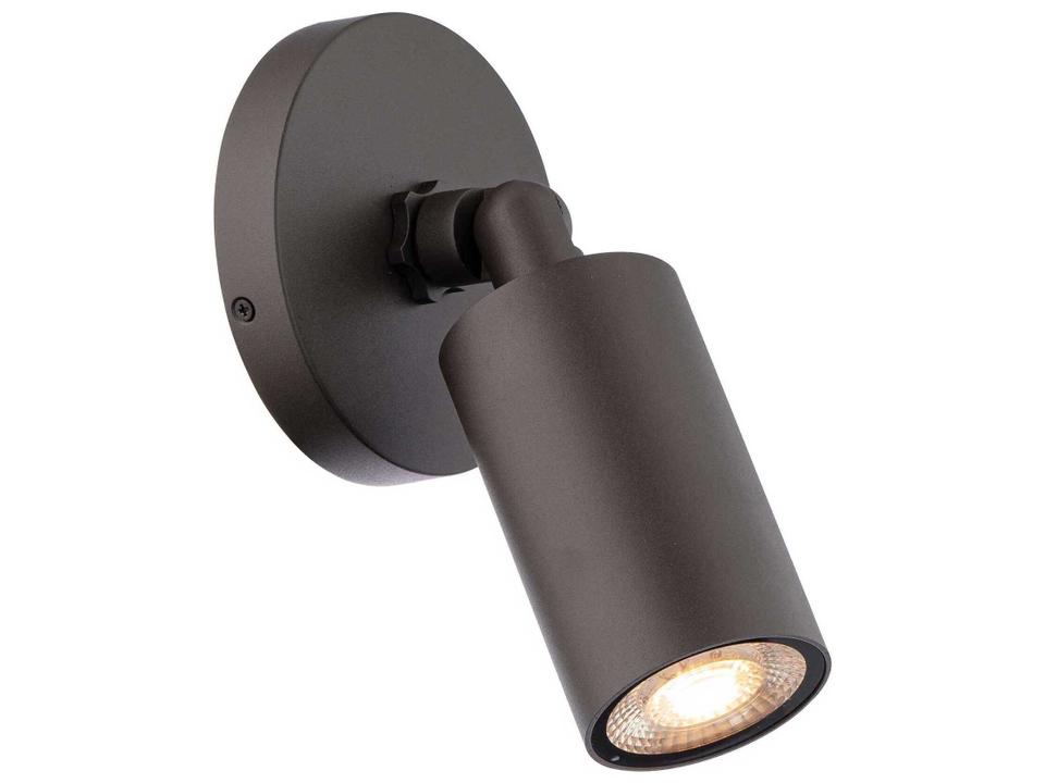 Cylinder 1-Light LED Outdoor Wall Sconce in Bronze with Adjustable Head