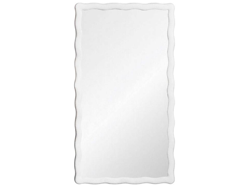 Kylo Rectangle Wall Mirror with Wavey Textured Frame in White
