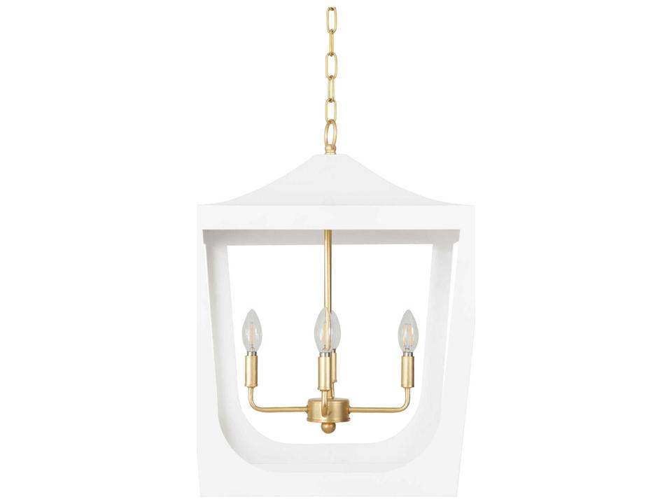 Wimble 4-Light Pagoda Lantern Chandelier in White Powder Coat