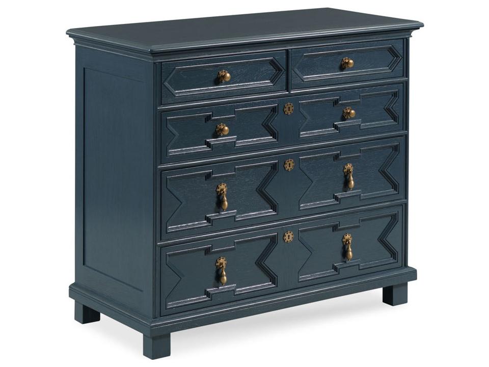 Furniture 17th Century Oak Accent Chest with Five Drawers