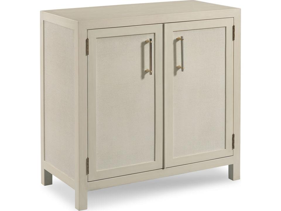 Rosemary Accent Cabinet with Whitewash Finish and Raffia Doors