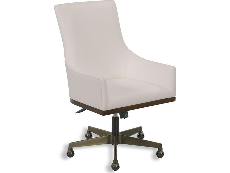 Dinah Adjustable Swivel Desk Chair in 13 Mink Wood and Ecosense Vanilla Fabric