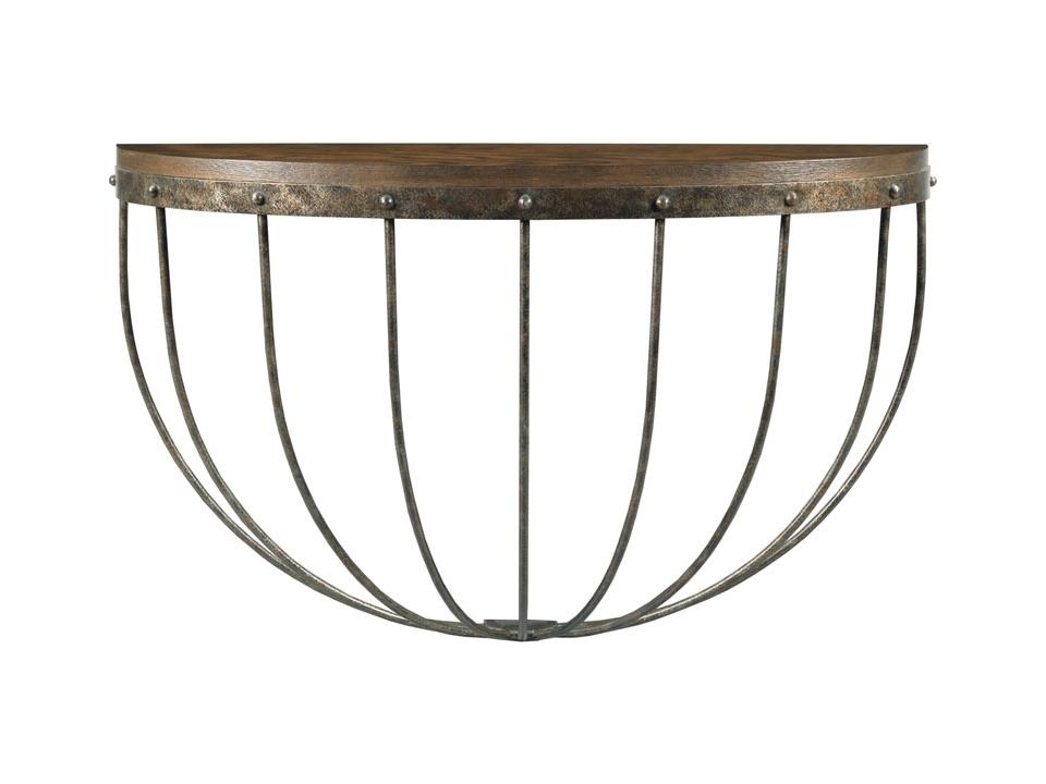 Furniture Stable Console Table in Tobacco Oak and Forged Steel
