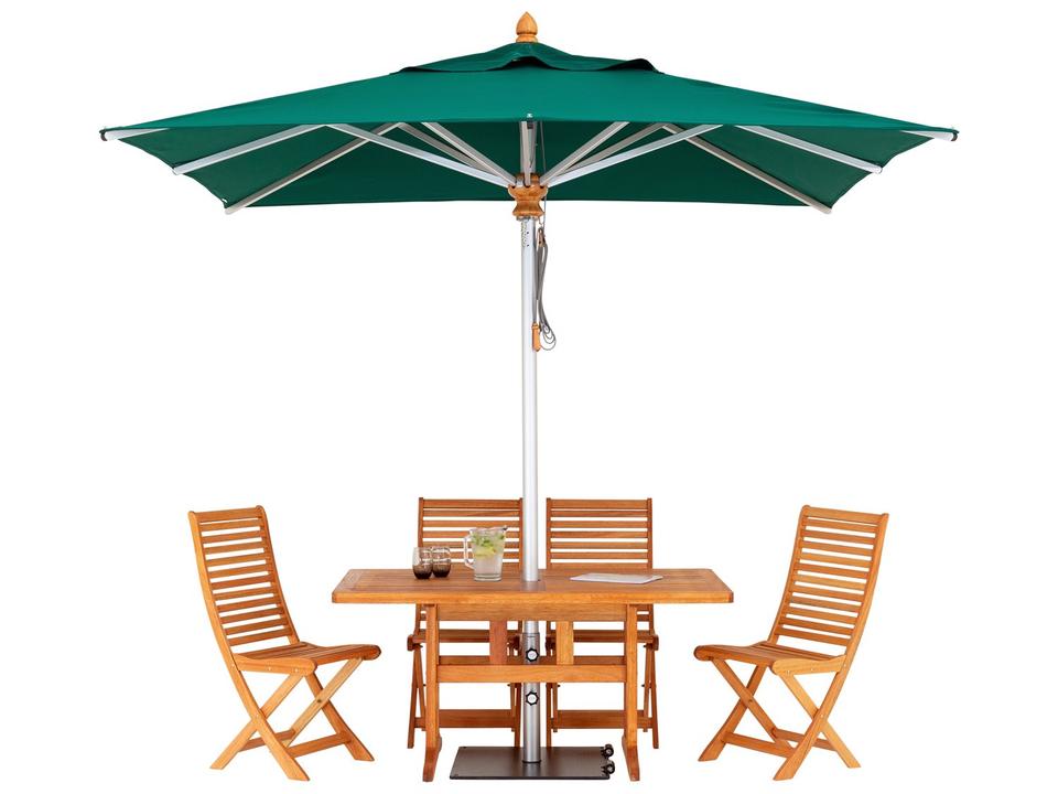 Bravura 9.4 Foot Square Pulley Lift Outdoor Umbrella