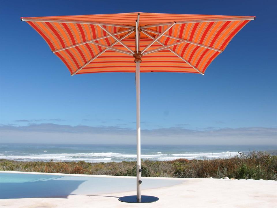 Bravura 11.5 Foot Square Pulley Lift Patio Umbrella