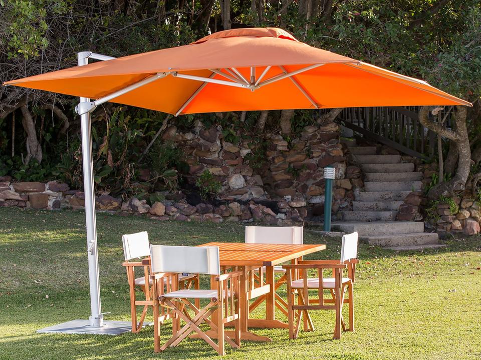 large patio umbrellas with stand Double-Sided Rectangular Umbrella In commercial applications Zeus & Ruta 14.8 ft.