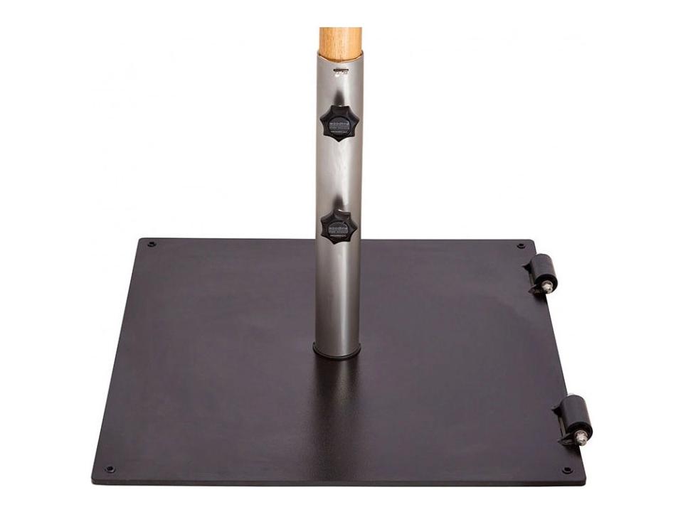 SMBWW609 Square Metal Umbrella Base with Wheels and 1.25-Inch Stainless Steel Tube