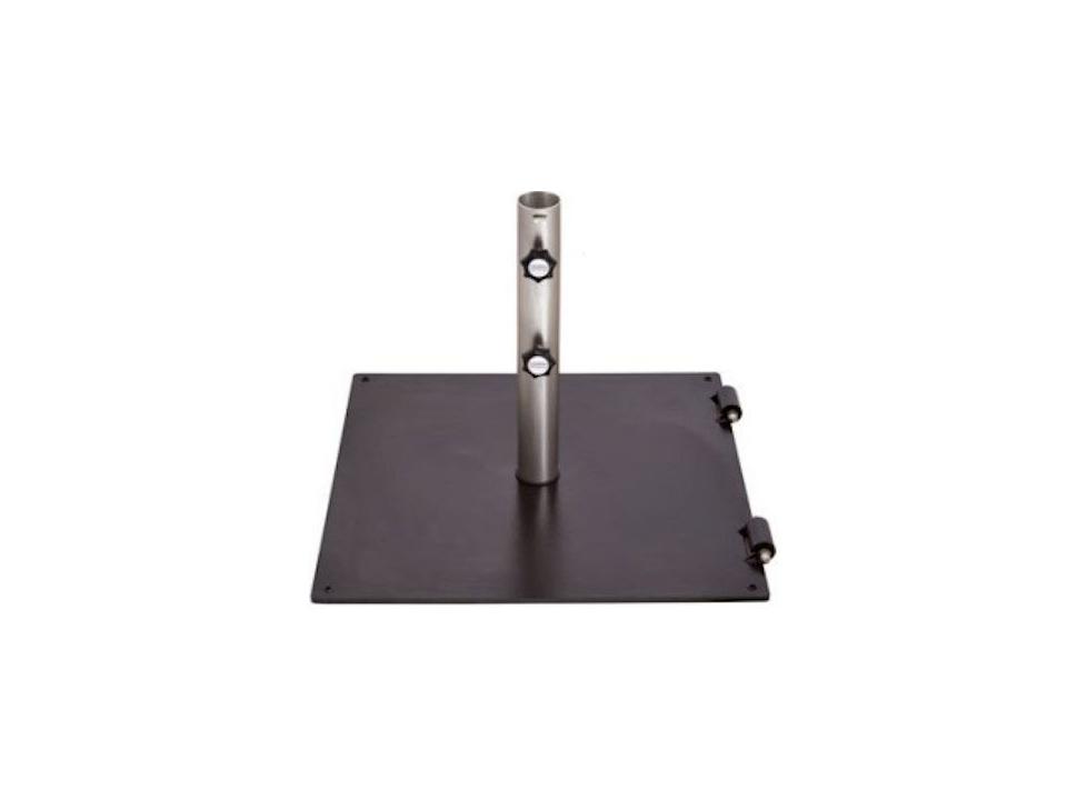 Square Metal Umbrella Base with Wheels and Stainless Steel Tube