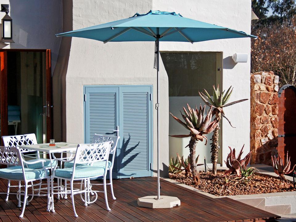 Swift 6.6-Foot Square Non-Telescopic Outdoor Market Umbrella with Pulley Lift