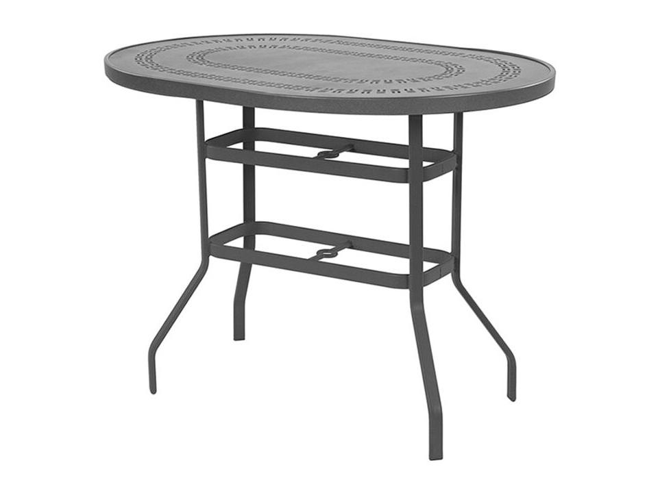 Mayan Oval Outdoor Bar Table with Umbrella Hole