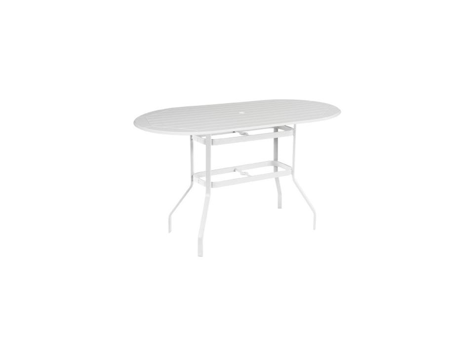 Newport MGP Oval Outdoor Patio Bar Table with Umbrella Hole