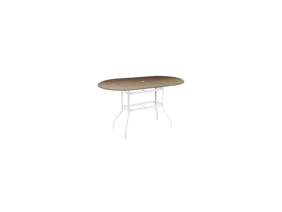 Raleigh 54-Inch Oval Aluminum Counter Table with Umbrella Hole