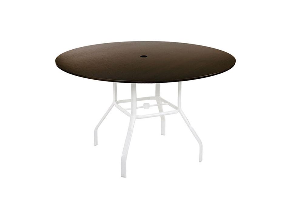 60 inch round outdoor patio dining table umbrella Bimini 7 Piece Set - 66" Stone Harbor Dining and 6 Chairs The slatted metal tabletop resists stains and wipes clean effortlessly Windward Design Group Lexington 42-Inch
