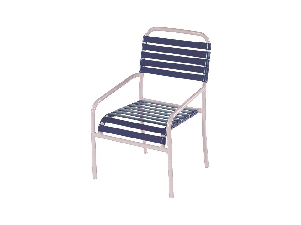 Aruba Strap Aluminum Stacking Dining Armchair