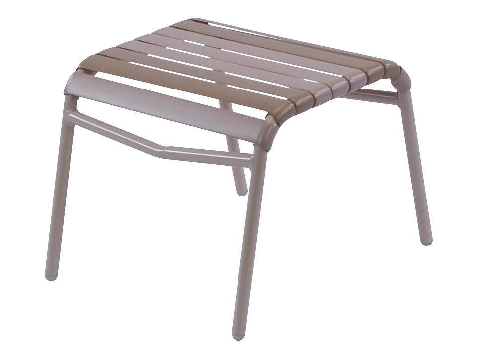 Country Club Strap Outdoor Ottoman with Aluminum Frame