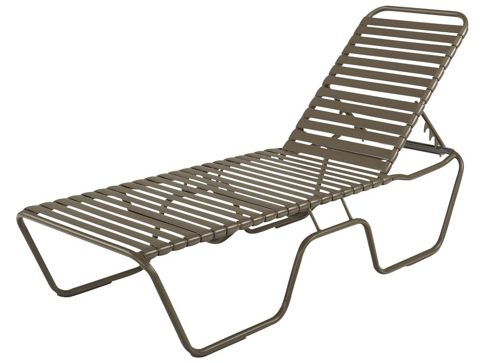 Neptune Strap Aluminum Side Stacking Outdoor Patio Chaise Lounge