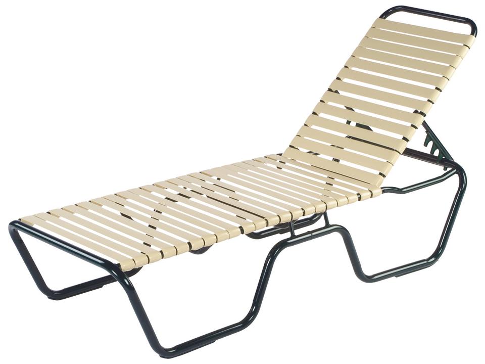 Neptune Strap Aluminum Side Stacking Outdoor Chaise Lounge