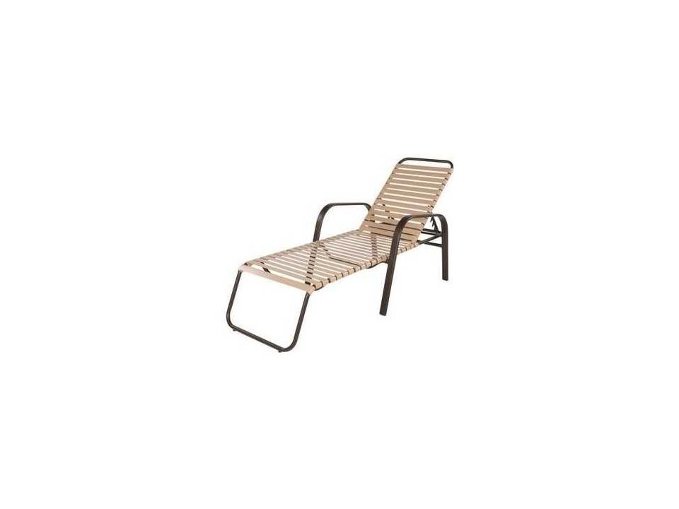 Anna Maria Strap Aluminum Stacking Outdoor Patio Chaise Lounge