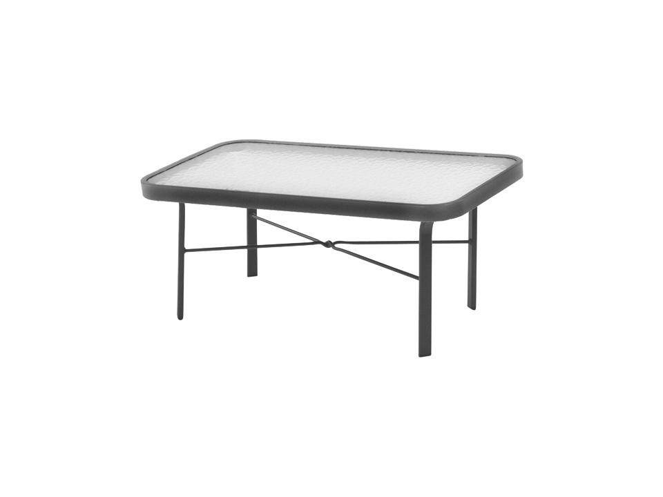 Glass Top Rectangular Outdoor Coffee Table