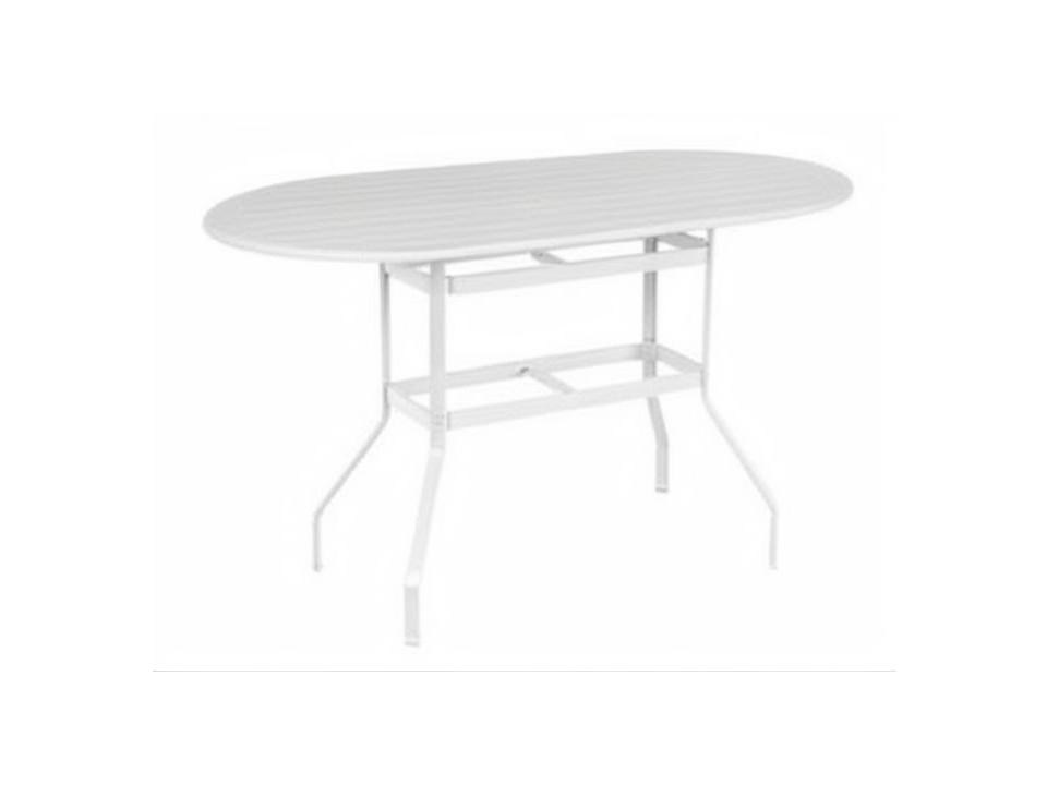 Newport MGP Aluminum Oval Umbrella Hole Counter Table