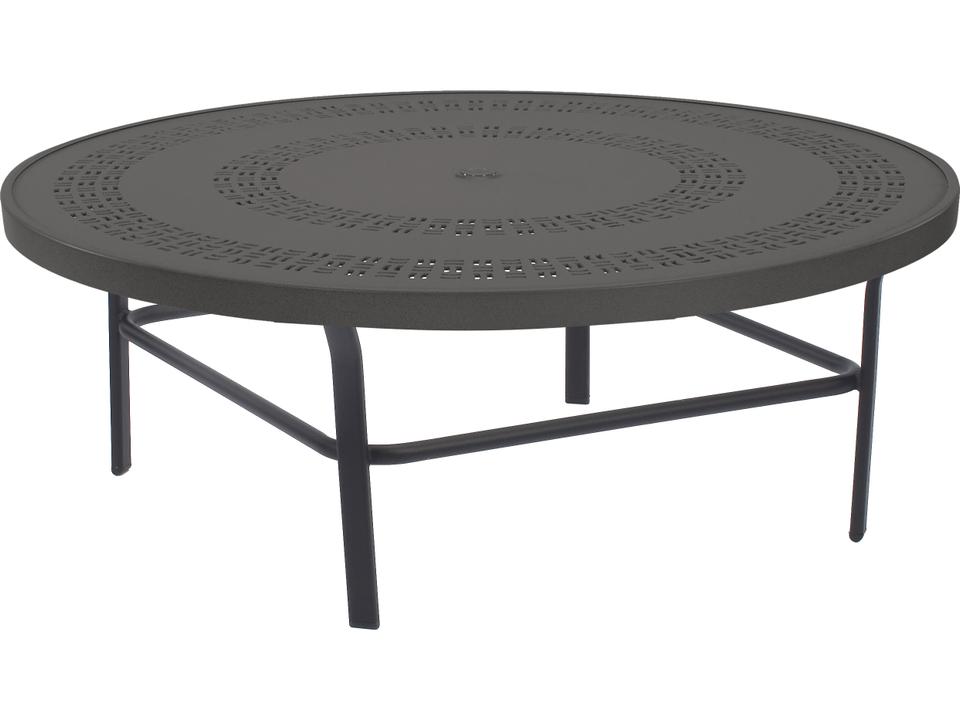 Mayan Punched Aluminum Round Outdoor Conversation Table