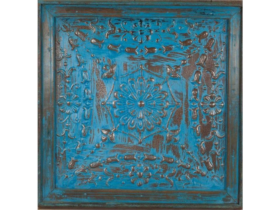 Curio Antique Blue Wood Wall Art
